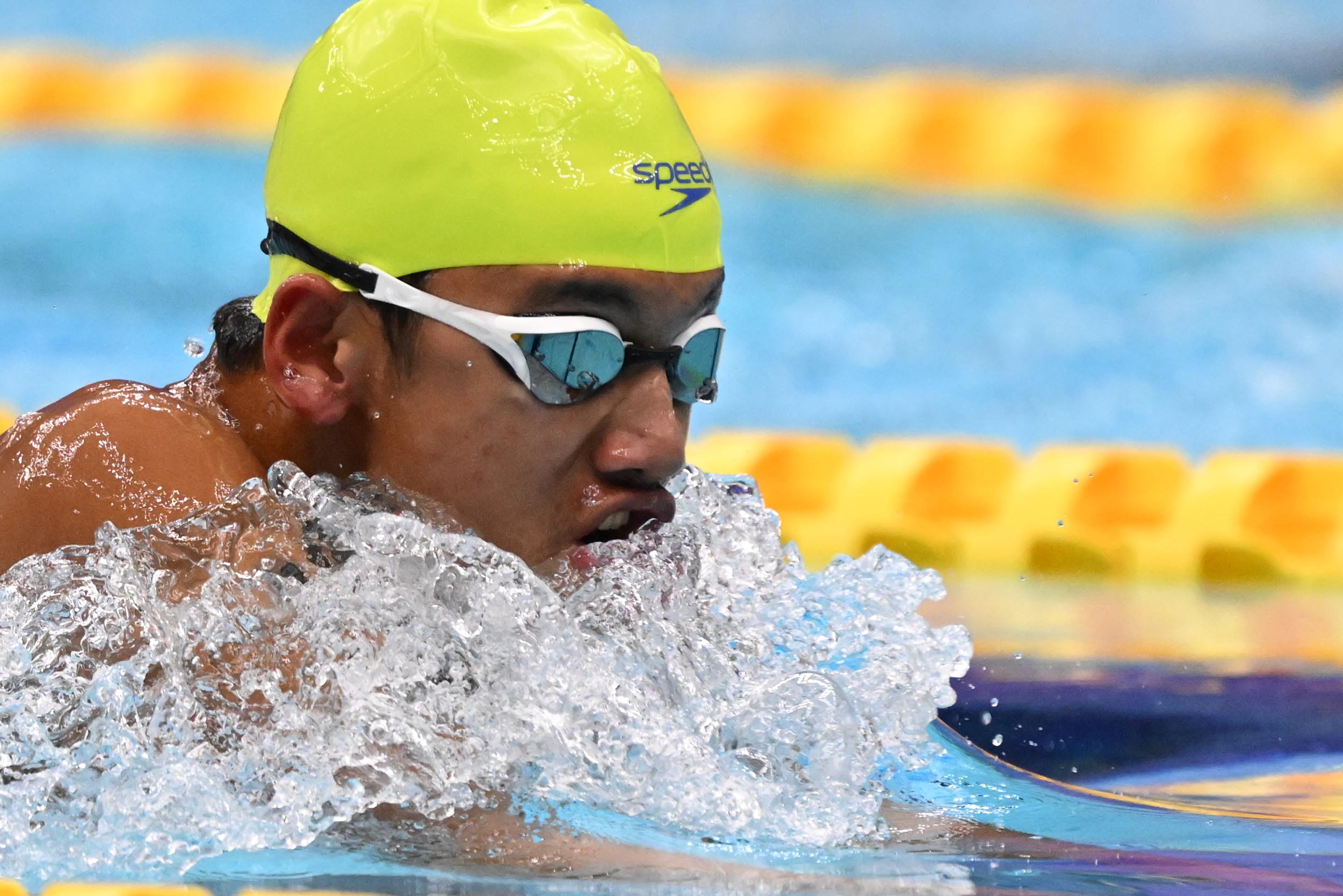 Perenang Indonesia Abdil Majid Rahman memacu kecepatan saat tampil dalam final nomor 100 meter gaya dada SB7 putra Asian Para Games 2026 di Nagoya City General Gymnasium, Nagoya, Jepang, Kamis (22/10/2026). Majid berhasil mempersembahkan medali emas setelah finis terdepan dengan catatan waktu 1 menit 20,26 detik. NPC INDONESIA/Agung Wahyudi